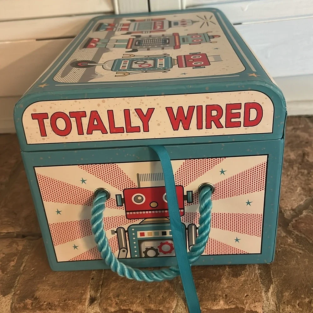 Tri-Coastal Kids Jessica Flick robot flat top dome trunk Cardboard.
